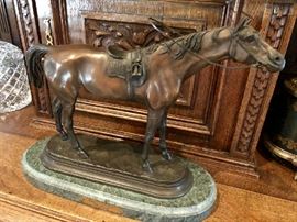 “Right Racehorse” Bronze in the style of Jules Moigniez