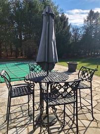 Cast Aluminum Cafe Height Outdoor Set