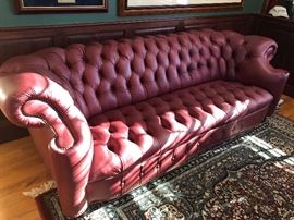 Stunning Tufted Leather Chesterfield Couch