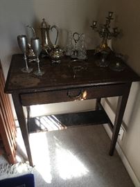 Side table/ desk need TLC, silver plated
