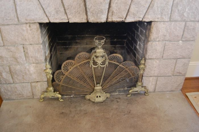 Fireplace Fan & Andirons
