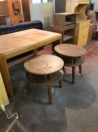 Round tables, Kitchen table, shelves
