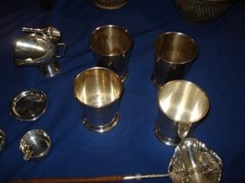 Sterling mint juleps, ash trays