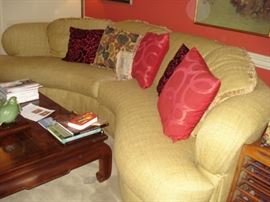 Lexxington custom sofa, asian coffee table