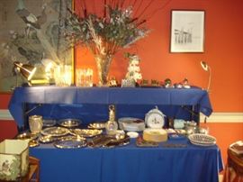 silverplate, glass, paperweights