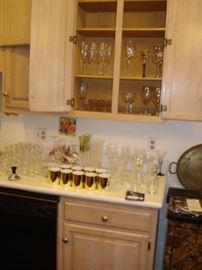 wine glasses, coffee set