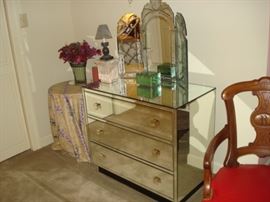trifold mirror, three drawer chest by Trump home