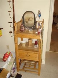 striped pine tall table