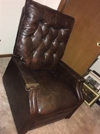 brown flaux leather recliner