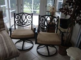 2 metal swivel  chairs