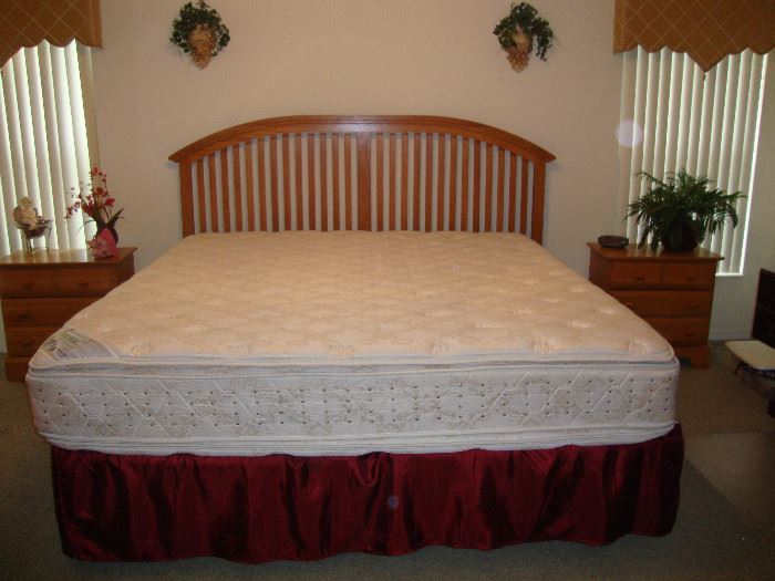 King bedroom set, double pillow top mattress