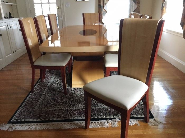 Italian Design Interiors Dining Room Set with Six Side Chairs