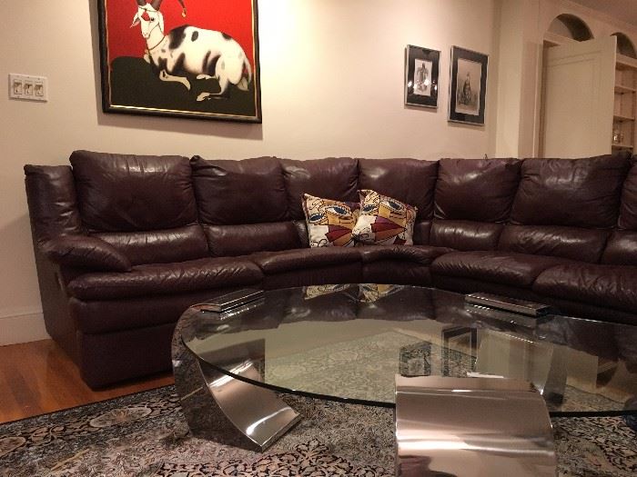 Leather Sectional, Coffee Table is NFS