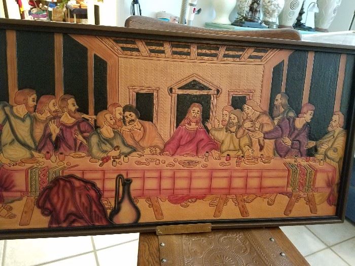 Leather tooled Lord Supper