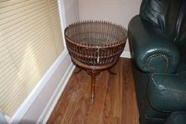 Vintage Bamboo with glass top side table