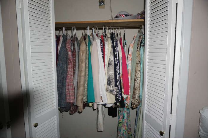 Clothing sizes from 8 - XL, some vintage ,  3 closets full