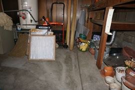 Flower pots, Werner step ladder, dolly