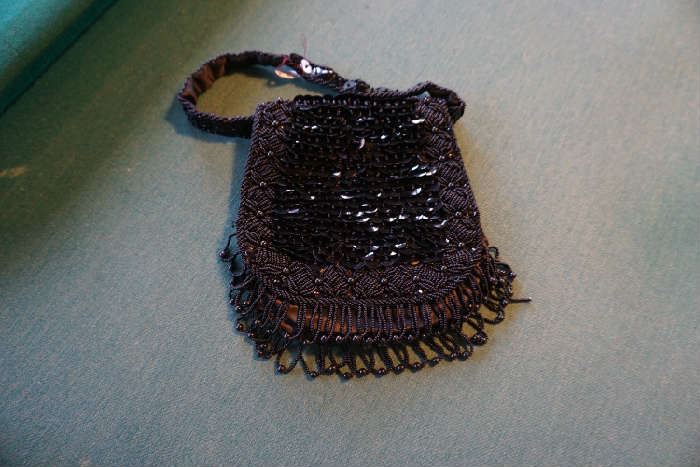 Black bead and sequin bag from Hong Kong