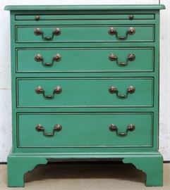 Modern History teal painted chest