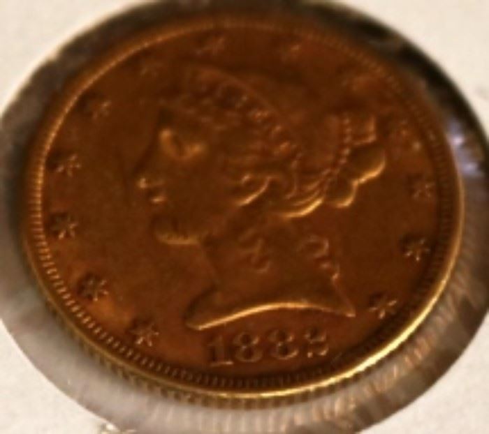 1882 US $5 Liberty gold coin