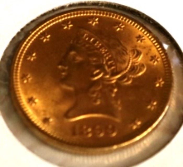 1899 US $10 Liberty gold coin