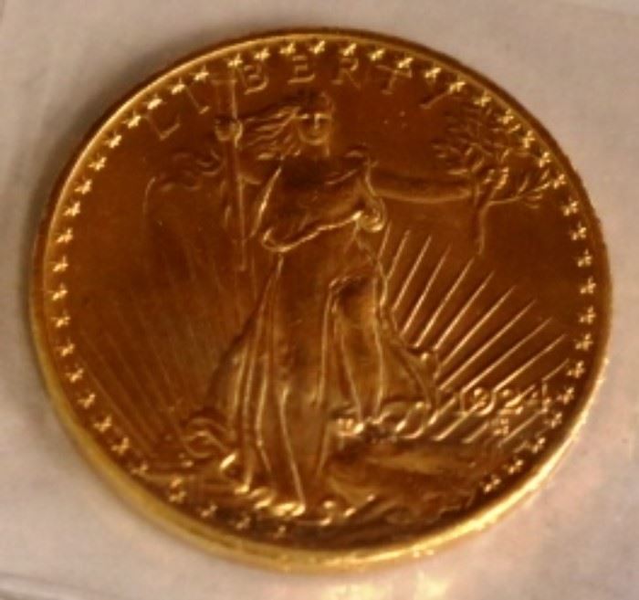 1924 US $20 Saint Gaudens gold coin
