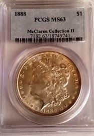 1888 Graded MS63 Morgan Silver Dollar