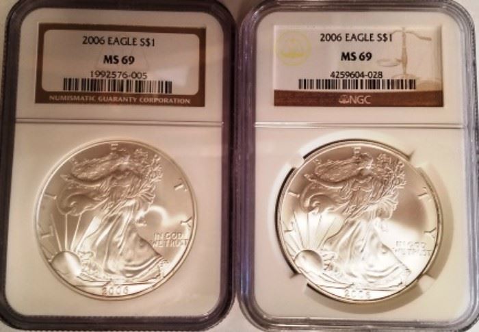 2006 MS69 Eagle Silver Dollars