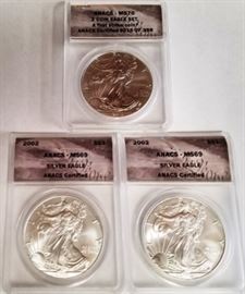 2002 & 2015 Eagle Silver Dollars