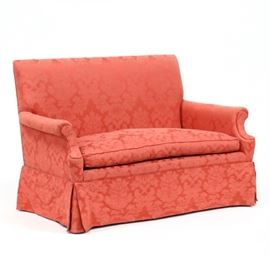Rose over upholstered settee