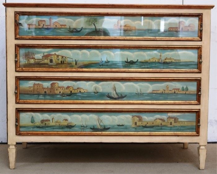 Modern History painted Venetian chest