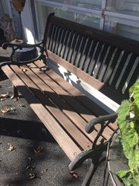 Iron park bench