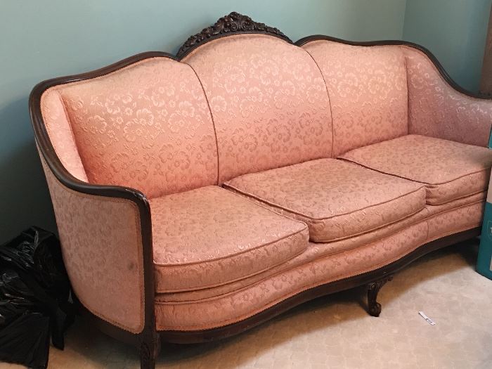 17th Century  couch , chair, ottoman- horse hair