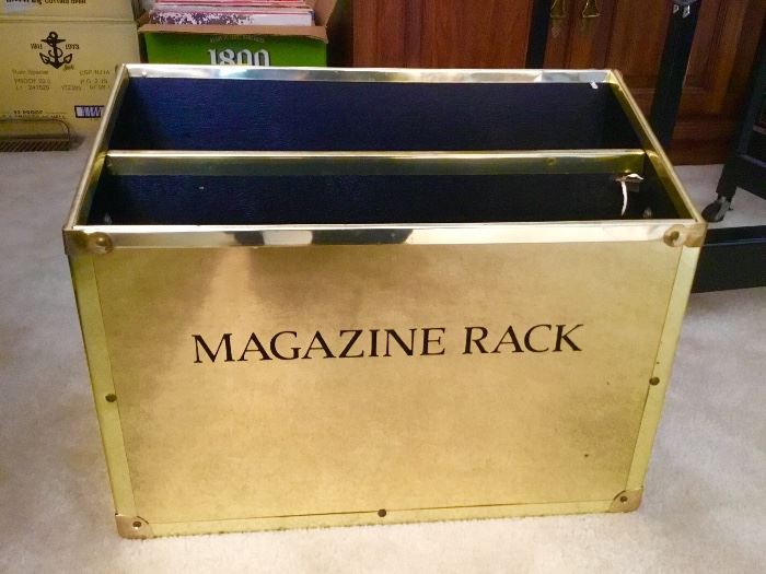 Vintage brass magazine rack