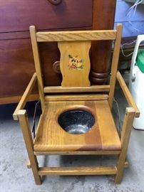 Vintage Child's Wood Potty Chair