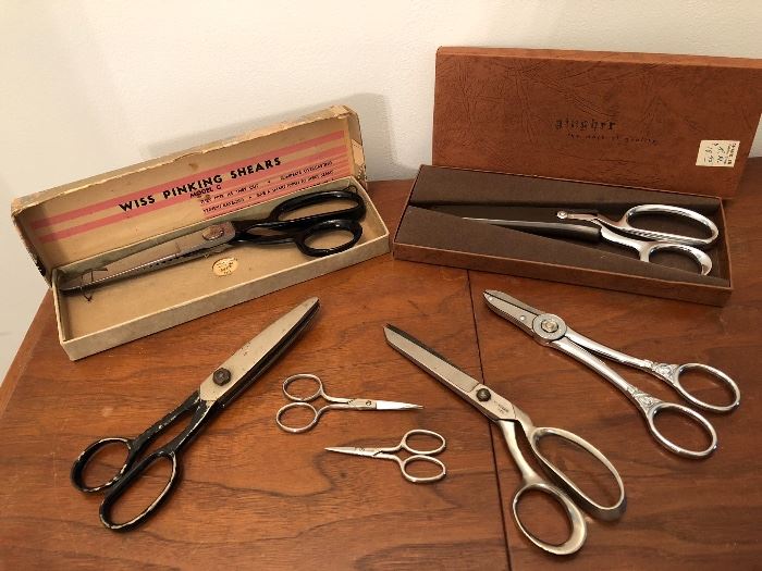 Vintage Gingher, Wiss  Scissors and pinking shears