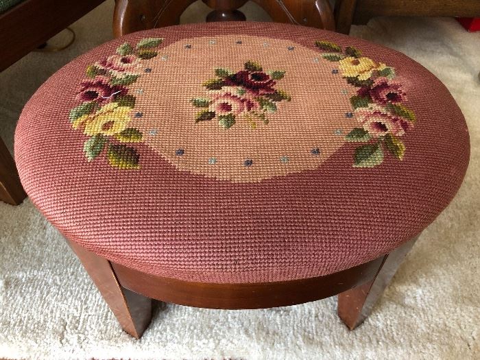 Vintage tapestry stool
