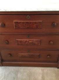 Vintage marble top chest of drawers