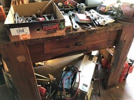 Wooden tool bench
