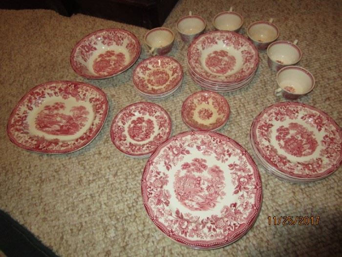 44 pcs Royal Staffordshire Tonguin Clarice Cliff pattern not perfect