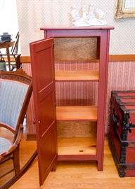 Primitive Amish-Style Red Storage Cabinet