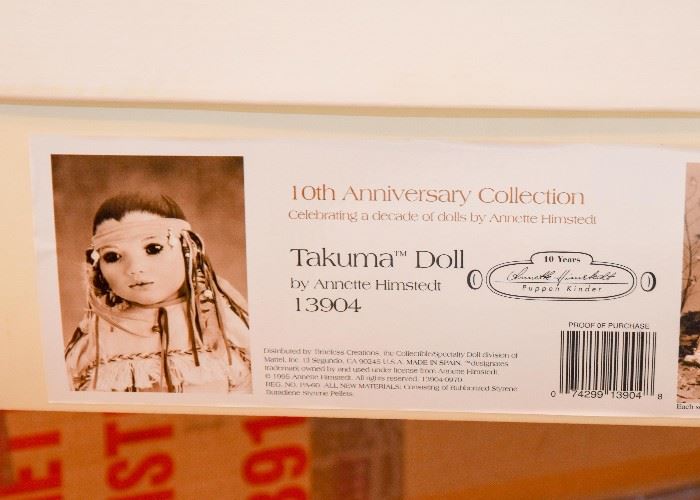 BUY IT NOW! Lot #149, Annette Himstedt Doll (Takuma), 10th Anniversary Collection.  (Comes w/ original box & shipper), $150