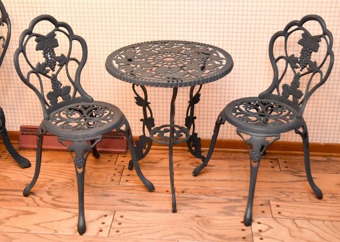 SOLD--Lot #192, Another Wrought Iron Outdoor Patio Bistro Set (3 Piece), $100