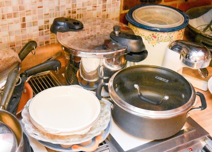 Pots & Pans, Serving Plates, Baking Dishes, Pressure Cooker