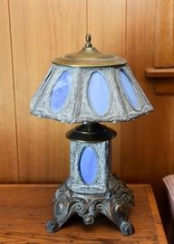 BUY IT NOW! Lot #214, Antique Slag Glass Table Lamp, $250
