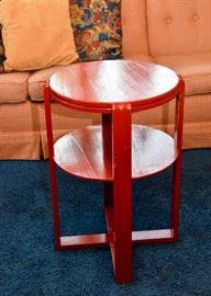 Red Painted Vintage 2-Tier Table