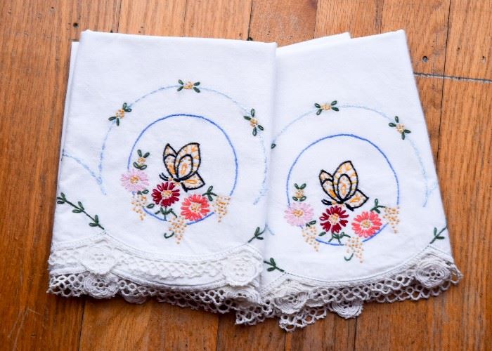 Embroidered Pillow Cases / Bed Linens
