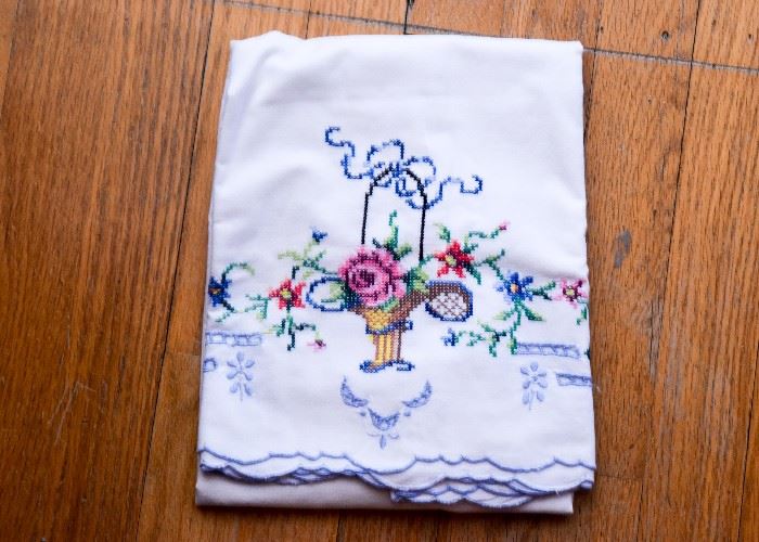 Embroidered Pillow Cases / Bed Linens