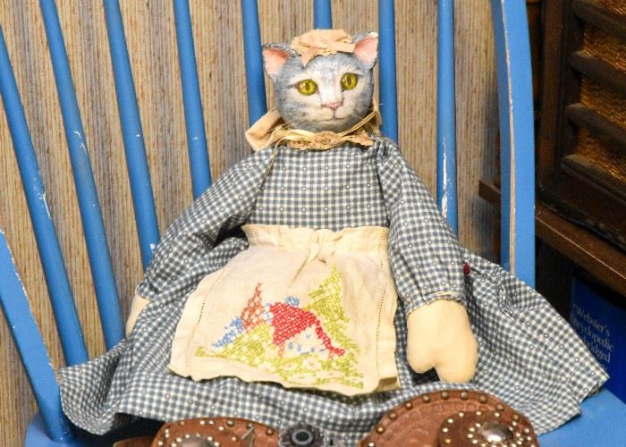 Folk Art Cat Doll