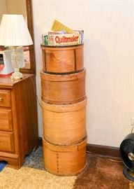 Vintage Round Wooden Cheese Boxes